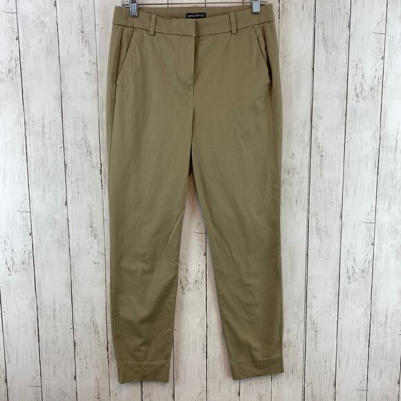 J. Crew Mercantile Khaki Tan Effortless Slim-Fit Crop Chino Pants J9743 Size 4 - Picture 1 of 12
